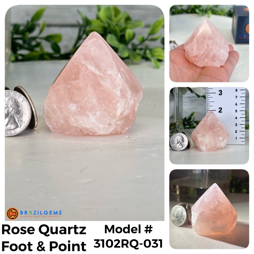 Quality Rose Quartz Crystal Foot & Points, Various Options #3102RQ - Brazil GemsBrazil GemsQuality Rose Quartz Crystal Foot & Points, Various Options #3102RQCrystal Points3102RQ-031