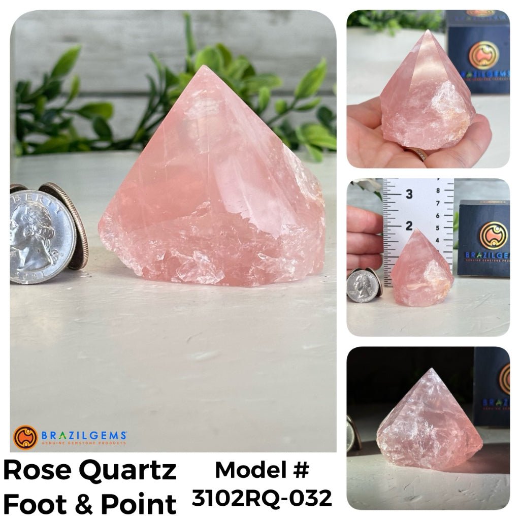 Quality Rose Quartz Crystal Foot & Points, Various Options #3102RQ - Brazil GemsBrazil GemsQuality Rose Quartz Crystal Foot & Points, Various Options #3102RQCrystal Points3102RQ-032