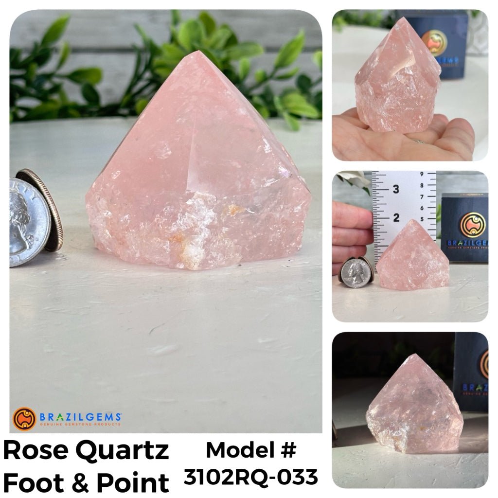 Quality Rose Quartz Crystal Foot & Points, Various Options #3102RQ - Brazil GemsBrazil GemsQuality Rose Quartz Crystal Foot & Points, Various Options #3102RQCrystal Points3102RQ-033