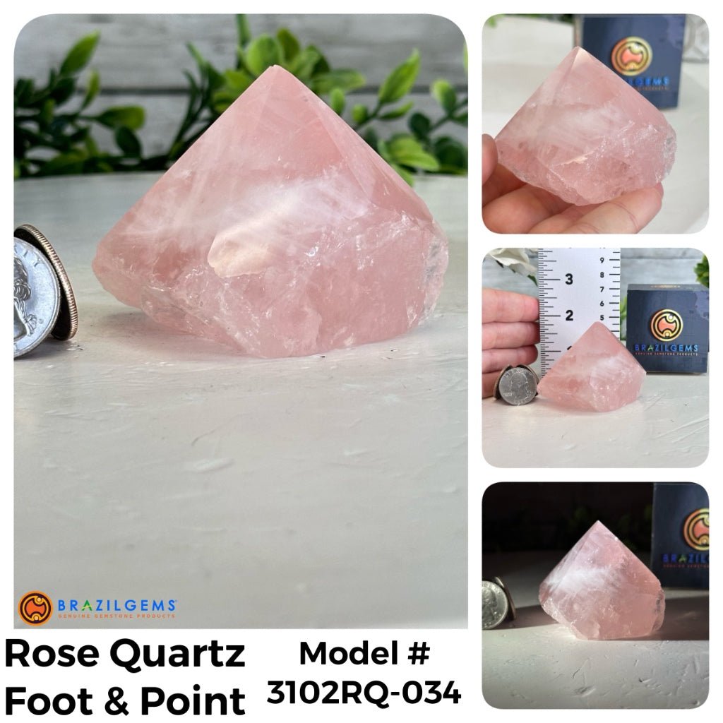 Quality Rose Quartz Crystal Foot & Points, Various Options #3102RQ - Brazil GemsBrazil GemsQuality Rose Quartz Crystal Foot & Points, Various Options #3102RQCrystal Points3102RQ-034