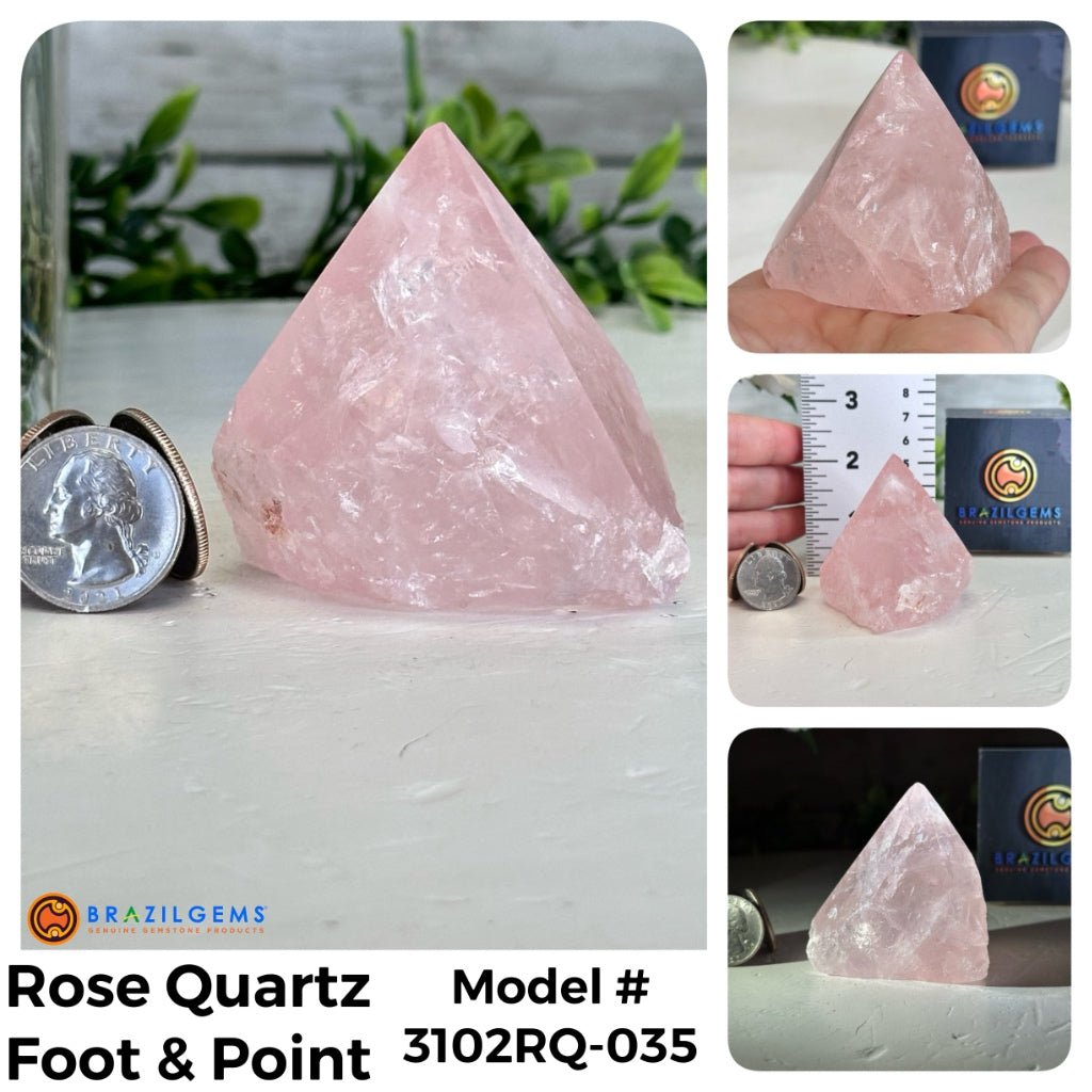 Quality Rose Quartz Crystal Foot & Points, Various Options #3102RQ - Brazil GemsBrazil GemsQuality Rose Quartz Crystal Foot & Points, Various Options #3102RQCrystal Points3102RQ-035