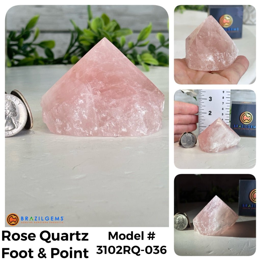 Quality Rose Quartz Crystal Foot & Points, Various Options #3102RQ - Brazil GemsBrazil GemsQuality Rose Quartz Crystal Foot & Points, Various Options #3102RQCrystal Points3102RQ-036