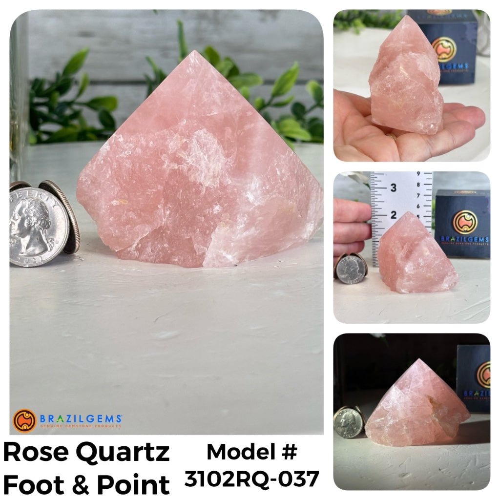Quality Rose Quartz Crystal Foot & Points, Various Options #3102RQ - Brazil GemsBrazil GemsQuality Rose Quartz Crystal Foot & Points, Various Options #3102RQCrystal Points3102RQ-037