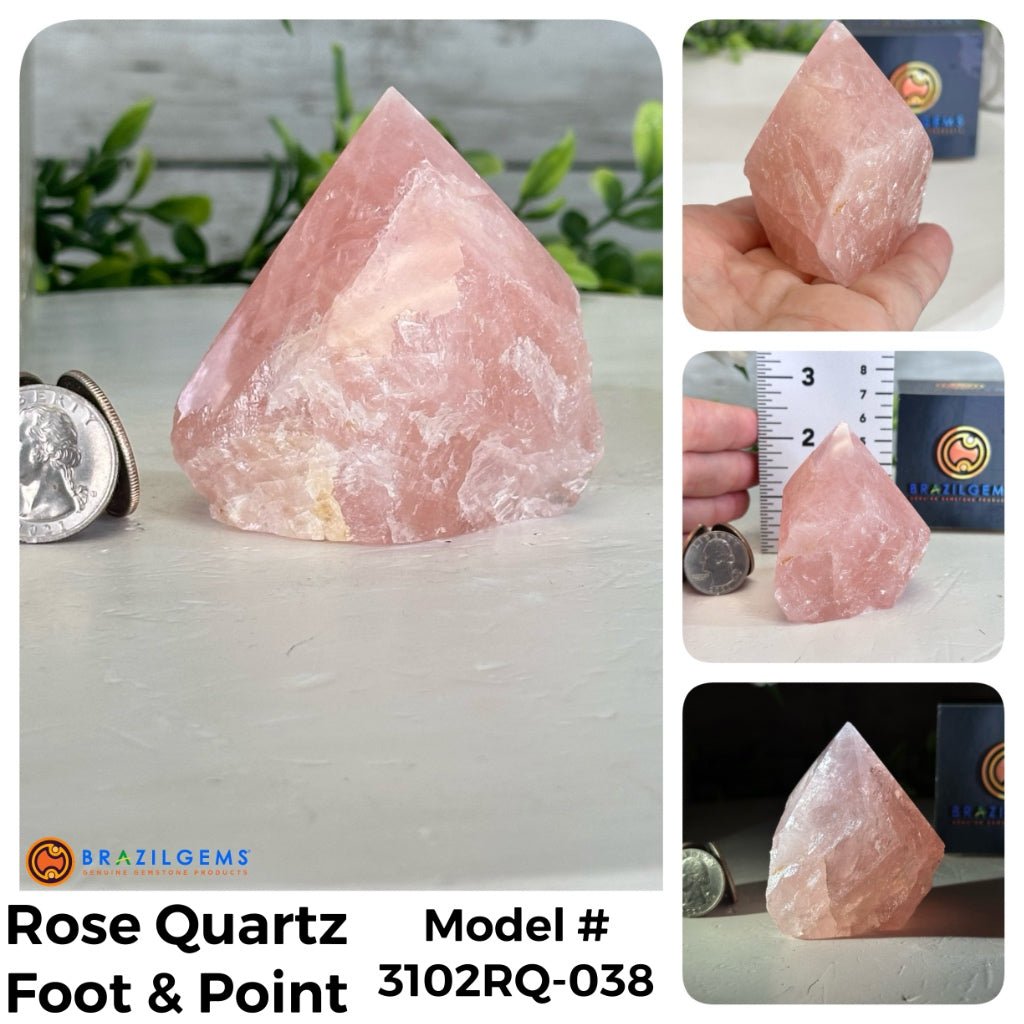 Quality Rose Quartz Crystal Foot & Points, Various Options #3102RQ - Brazil GemsBrazil GemsQuality Rose Quartz Crystal Foot & Points, Various Options #3102RQCrystal Points3102RQ-038