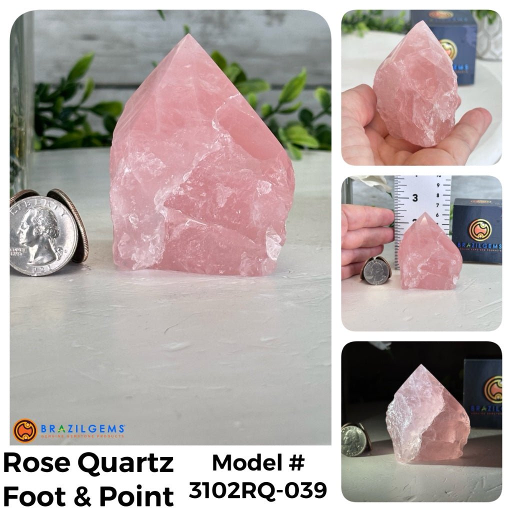 Quality Rose Quartz Crystal Foot & Points, Various Options #3102RQ - Brazil GemsBrazil GemsQuality Rose Quartz Crystal Foot & Points, Various Options #3102RQCrystal Points3102RQ-039