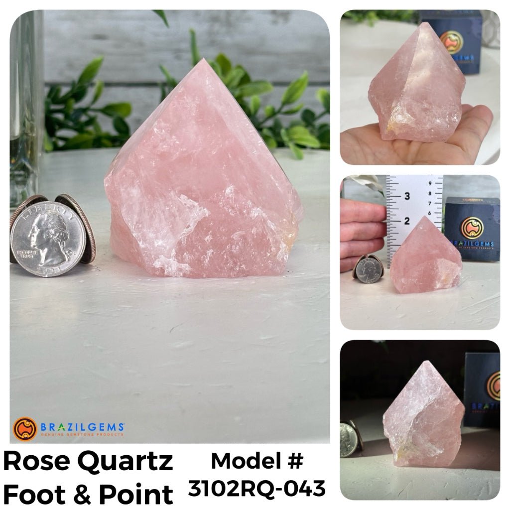 Quality Rose Quartz Crystal Foot & Points, Various Options #3102RQ - Brazil GemsBrazil GemsQuality Rose Quartz Crystal Foot & Points, Various Options #3102RQCrystal Points3102RQ-043