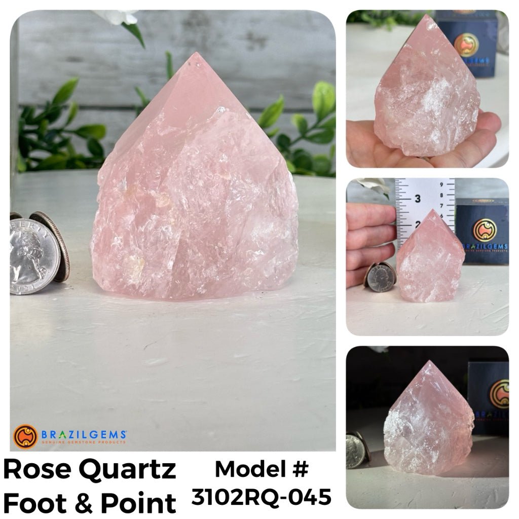 Quality Rose Quartz Crystal Foot & Points, Various Options #3102RQ - Brazil GemsBrazil GemsQuality Rose Quartz Crystal Foot & Points, Various Options #3102RQCrystal Points3102RQ-045