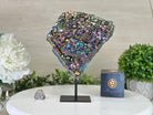 Rainbow Aura Amethyst Cluster on Metal Stand, 5.4 lbs & 9.2" Tall #5490AMRA - 037 - Brazil GemsBrazil GemsRainbow Aura Amethyst Cluster on Metal Stand, 5.4 lbs & 9.2" Tall #5490AMRA - 037Clusters on Fixed Bases5490AMRA - 037