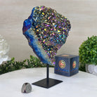 Rainbow Aura Amethyst Cluster on Metal Stand, 5.4 lbs & 9.2" Tall #5490AMRA - 037 - Brazil GemsBrazil GemsRainbow Aura Amethyst Cluster on Metal Stand, 5.4 lbs & 9.2" Tall #5490AMRA - 037Clusters on Fixed Bases5490AMRA - 037