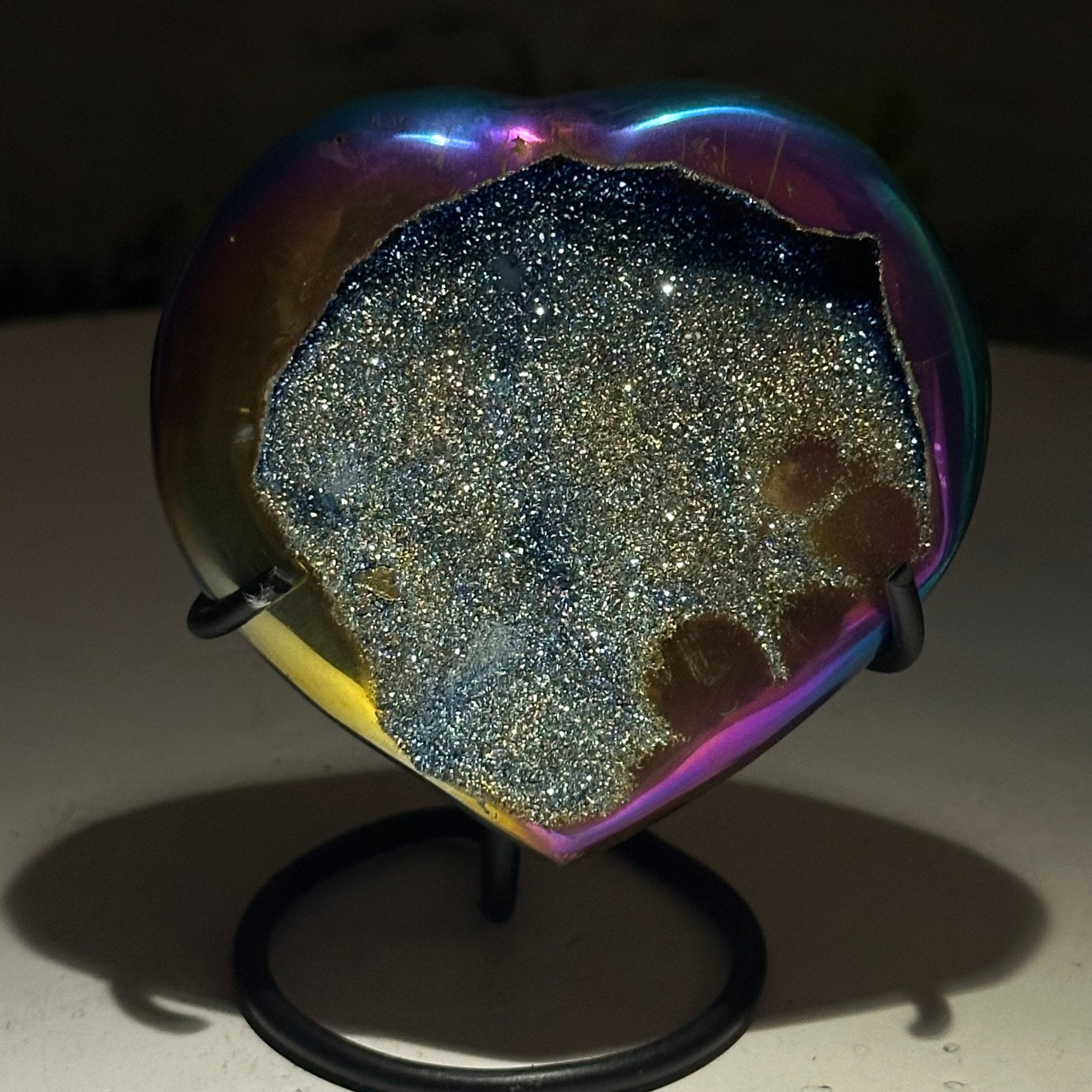 ❤　13.16㌌　✨✨オパール✨✨ Rainbow Aura Quartz Heart For Sale by Brazil Gems® #5463RA-013
