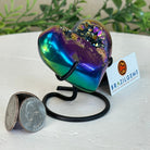 Rainbow Aura Quartz Heart on a Metal Stand, 0.3 lbs & 2.8" Tall #5463RA - 022 - Brazil GemsBrazil GemsRainbow Aura Quartz Heart on a Metal Stand, 0.3 lbs & 2.8" Tall #5463RA - 022Hearts5463RA - 022