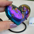 Rainbow Aura Quartz Heart on a Metal Stand, 0.3 lbs & 2.8" Tall #5463RA - 022 - Brazil GemsBrazil GemsRainbow Aura Quartz Heart on a Metal Stand, 0.3 lbs & 2.8" Tall #5463RA - 022Hearts5463RA - 022