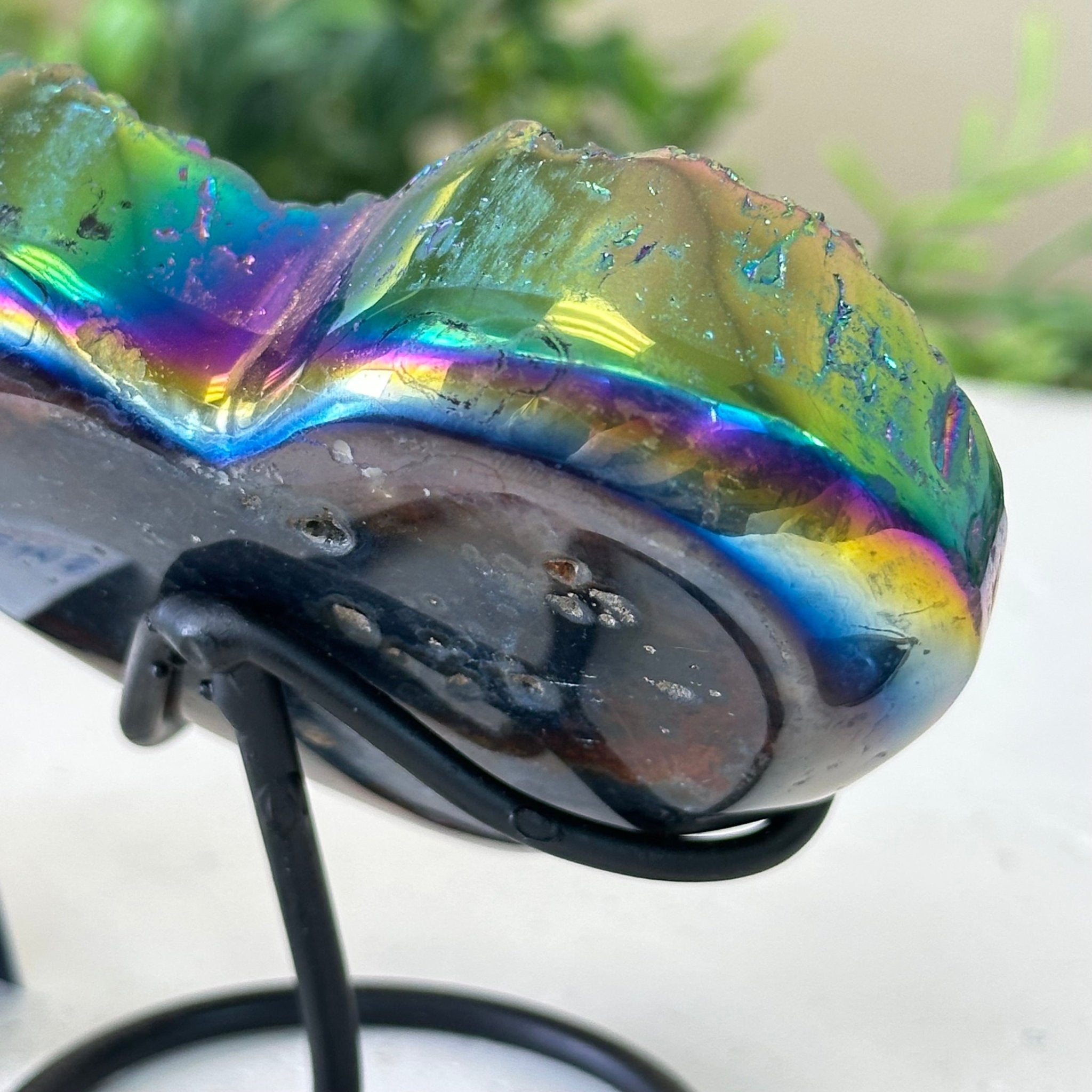 Rainbow Aura Quartz Heart on a Metal Stand, 0.4 lbs & 3.2" Tall #5463RA - 028 - Brazil GemsBrazil GemsRainbow Aura Quartz Heart on a Metal Stand, 0.4 lbs & 3.2" Tall #5463RA - 028Hearts5463RA - 028