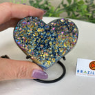 Rainbow Aura Quartz Heart on a Metal Stand, 0.4 lbs & 3.2" Tall #5463RA - 028 - Brazil GemsBrazil GemsRainbow Aura Quartz Heart on a Metal Stand, 0.4 lbs & 3.2" Tall #5463RA - 028Hearts5463RA - 028