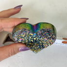 Rainbow Aura Quartz Heart on a Metal Stand, 0.4 lbs & 3.2" Tall #5463RA - 028 - Brazil GemsBrazil GemsRainbow Aura Quartz Heart on a Metal Stand, 0.4 lbs & 3.2" Tall #5463RA - 028Hearts5463RA - 028