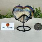 Rainbow Aura Quartz Heart on a Metal Stand, 0.6 lbs & 3.5" Tall #5463RA - 034 - Brazil GemsBrazil GemsRainbow Aura Quartz Heart on a Metal Stand, 0.6 lbs & 3.5" Tall #5463RA - 034Hearts5463RA - 034