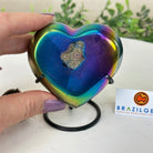 Rainbow Aura Quartz Heart on a Metal Stand, 0.6 lbs & 3.5" Tall #5463RA - 034 - Brazil GemsBrazil GemsRainbow Aura Quartz Heart on a Metal Stand, 0.6 lbs & 3.5" Tall #5463RA - 034Hearts5463RA - 034