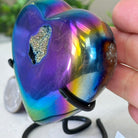 Rainbow Aura Quartz Heart on a Metal Stand, 0.6 lbs & 3.5" Tall #5463RA - 034 - Brazil GemsBrazil GemsRainbow Aura Quartz Heart on a Metal Stand, 0.6 lbs & 3.5" Tall #5463RA - 034Hearts5463RA - 034