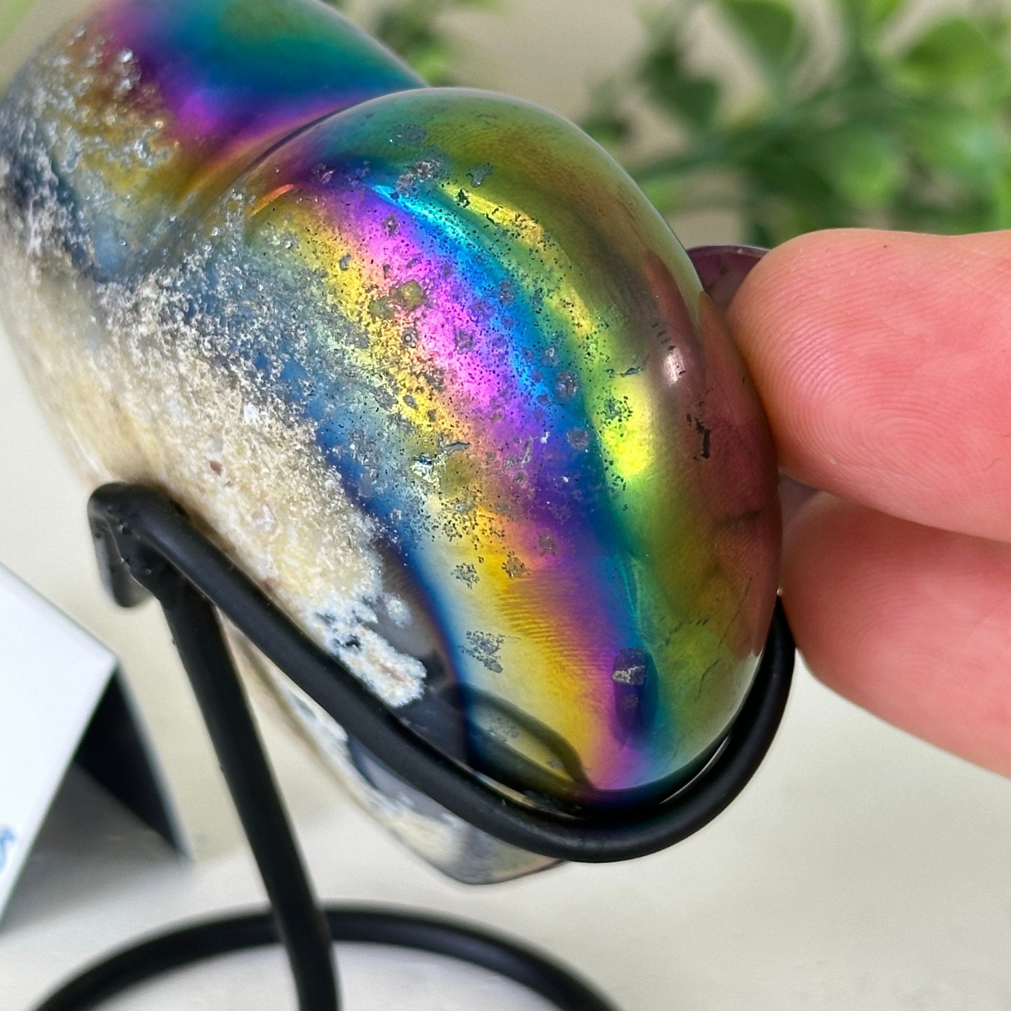 Rainbow Aura Quartz Heart For Sale by Brazil Gems® #5463RA-034