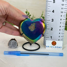 Rainbow Aura Quartz Heart on a Metal Stand, 0.6 lbs & 3.5" Tall #5463RA - 034 - Brazil GemsBrazil GemsRainbow Aura Quartz Heart on a Metal Stand, 0.6 lbs & 3.5" Tall #5463RA - 034Hearts5463RA - 034