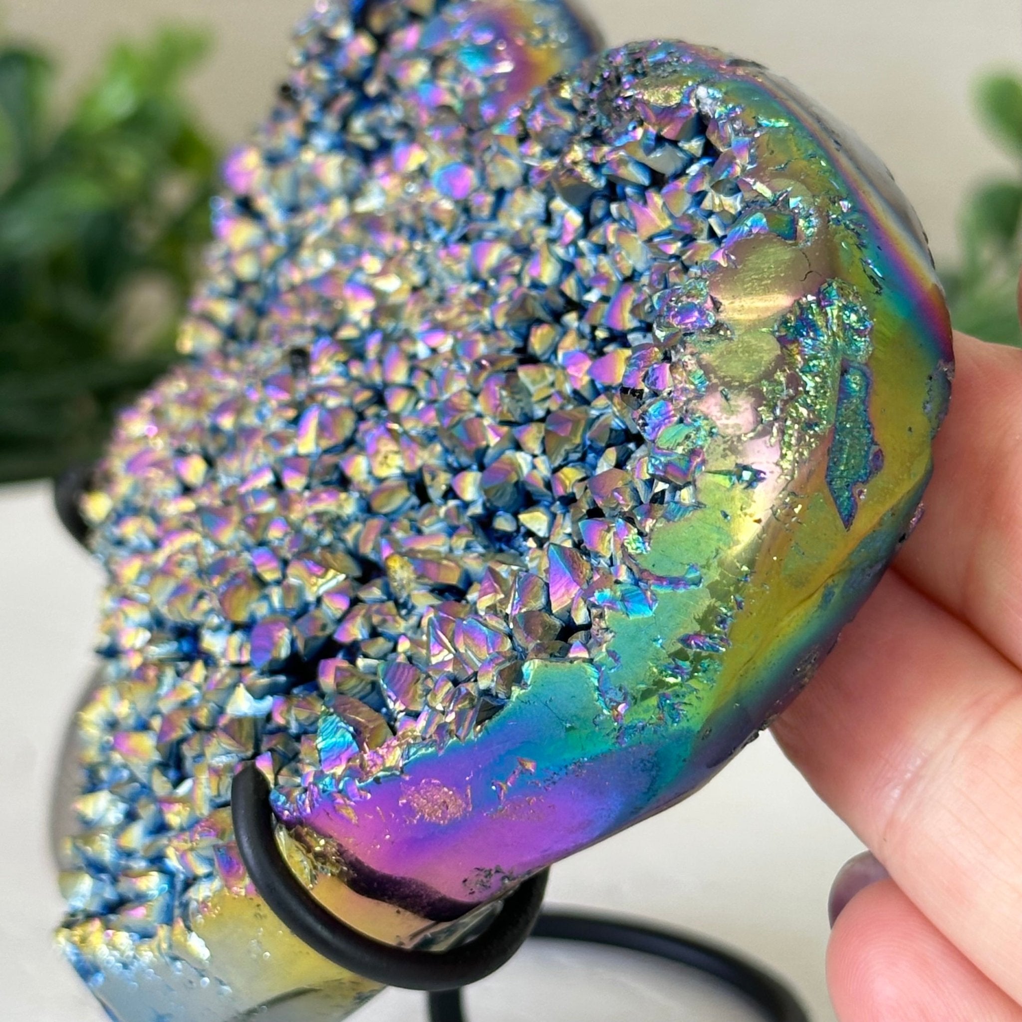 ❤　13.16㌌　✨✨オパール✨✨ Rainbow Aura Quartz Heart For Sale by Brazil Gems® #5463RA-013