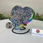 Rainbow Aura Quartz Heart on a Metal Stand, 0.8 lbs & 4.2" Tall #5463RA - 040 - Brazil GemsBrazil GemsRainbow Aura Quartz Heart on a Metal Stand, 0.8 lbs & 4.2" Tall #5463RA - 040Hearts5463RA - 040