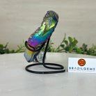 Rainbow Aura Quartz Heart on a Metal Stand, 0.8 lbs & 4.2" Tall #5463RA - 040 - Brazil GemsBrazil GemsRainbow Aura Quartz Heart on a Metal Stand, 0.8 lbs & 4.2" Tall #5463RA - 040Hearts5463RA - 040