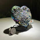 Rainbow Aura Quartz Heart on a Metal Stand, 0.8 lbs & 4.2" Tall #5463RA - 040 - Brazil GemsBrazil GemsRainbow Aura Quartz Heart on a Metal Stand, 0.8 lbs & 4.2" Tall #5463RA - 040Hearts5463RA - 040