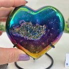 Rainbow Aura Quartz Heart on a Metal Stand, 0.9 lbs & 4.1" Tall #5463RA - 046 - Brazil GemsBrazil GemsRainbow Aura Quartz Heart on a Metal Stand, 0.9 lbs & 4.1" Tall #5463RA - 046Hearts5463RA - 046