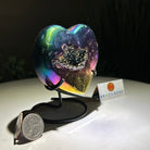 Rainbow Aura Quartz Heart on a Metal Stand, 0.9 lbs & 4.1" Tall #5463RA - 046 - Brazil GemsBrazil GemsRainbow Aura Quartz Heart on a Metal Stand, 0.9 lbs & 4.1" Tall #5463RA - 046Hearts5463RA - 046