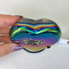 Rainbow Aura Quartz Heart on a Metal Stand, 0.9 lbs & 4.1" Tall #5463RA - 046 - Brazil GemsBrazil GemsRainbow Aura Quartz Heart on a Metal Stand, 0.9 lbs & 4.1" Tall #5463RA - 046Hearts5463RA - 046