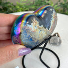 Rainbow Aura Quartz Heart on a Metal Stand, 0.9 lbs & 4.1" Tall #5463RA - 046 - Brazil GemsBrazil GemsRainbow Aura Quartz Heart on a Metal Stand, 0.9 lbs & 4.1" Tall #5463RA - 046Hearts5463RA - 046