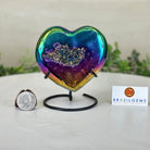 Rainbow Aura Quartz Heart on a Metal Stand, 0.9 lbs & 4.1" Tall #5463RA - 046 - Brazil GemsBrazil GemsRainbow Aura Quartz Heart on a Metal Stand, 0.9 lbs & 4.1" Tall #5463RA - 046Hearts5463RA - 046