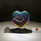 Rainbow Aura Quartz Heart on a Metal Stand, 0.9 lbs & 4.1" Tall #5463RA - 046 - Brazil GemsBrazil GemsRainbow Aura Quartz Heart on a Metal Stand, 0.9 lbs & 4.1" Tall #5463RA - 046Hearts5463RA - 046