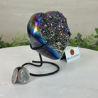 Rainbow Aura Quartz Heart on a Metal Stand, 1.1 lbs & 4.2" Tall #5463RA - 052 - Brazil GemsBrazil GemsRainbow Aura Quartz Heart on a Metal Stand, 1.1 lbs & 4.2" Tall #5463RA - 052Hearts5463RA - 052