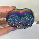 Rainbow Aura Quartz Heart on a Metal Stand, 1.1 lbs & 4.2" Tall #5463RA - 052 - Brazil GemsBrazil GemsRainbow Aura Quartz Heart on a Metal Stand, 1.1 lbs & 4.2" Tall #5463RA - 052Hearts5463RA - 052