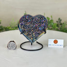 Rainbow Aura Quartz Heart on a Metal Stand, 1.1 lbs & 4.2" Tall #5463RA - 052 - Brazil GemsBrazil GemsRainbow Aura Quartz Heart on a Metal Stand, 1.1 lbs & 4.2" Tall #5463RA - 052Hearts5463RA - 052