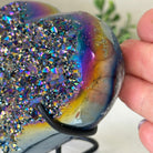 Rainbow Aura Quartz Heart on a Metal Stand, 1.1 lbs & 4.2" Tall #5463RA - 052 - Brazil GemsBrazil GemsRainbow Aura Quartz Heart on a Metal Stand, 1.1 lbs & 4.2" Tall #5463RA - 052Hearts5463RA - 052