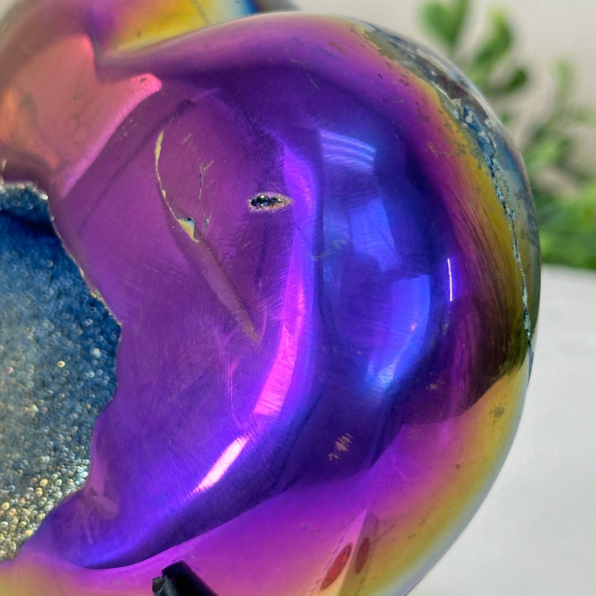 Rainbow Aura Quartz Heart on a Metal Stand, 1.5 lbs & 4.3" Tall #5463RA - 058 - Brazil GemsBrazil GemsRainbow Aura Quartz Heart on a Metal Stand, 1.5 lbs & 4.3" Tall #5463RA - 058Hearts5463RA - 058