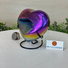 Rainbow Aura Quartz Heart on a Metal Stand, 1.5 lbs & 4.3" Tall #5463RA - 058 - Brazil GemsBrazil GemsRainbow Aura Quartz Heart on a Metal Stand, 1.5 lbs & 4.3" Tall #5463RA - 058Hearts5463RA - 058