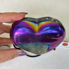 Rainbow Aura Quartz Heart on a Metal Stand, 1.5 lbs & 4.3" Tall #5463RA - 058 - Brazil GemsBrazil GemsRainbow Aura Quartz Heart on a Metal Stand, 1.5 lbs & 4.3" Tall #5463RA - 058Hearts5463RA - 058