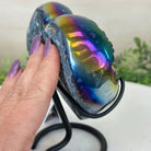 Rainbow Aura Quartz Heart on a Metal Stand, 2.2 lbs & 5.5" Tall #5463RA - 059 - Brazil GemsBrazil GemsRainbow Aura Quartz Heart on a Metal Stand, 2.2 lbs & 5.5" Tall #5463RA - 059Hearts5463RA - 059