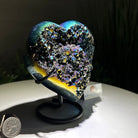 Rainbow Aura Quartz Heart on a Metal Stand, 2.2 lbs & 5.5" Tall #5463RA - 059 - Brazil GemsBrazil GemsRainbow Aura Quartz Heart on a Metal Stand, 2.2 lbs & 5.5" Tall #5463RA - 059Hearts5463RA - 059