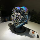 Rainbow Aura Quartz Heart on a Metal Stand, 2.2 lbs & 5.5" Tall #5463RA - 059 - Brazil GemsBrazil GemsRainbow Aura Quartz Heart on a Metal Stand, 2.2 lbs & 5.5" Tall #5463RA - 059Hearts5463RA - 059