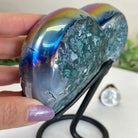 Rainbow Aura Quartz Heart on a Metal Stand, 2.2 lbs & 5.5" Tall #5463RA - 059 - Brazil GemsBrazil GemsRainbow Aura Quartz Heart on a Metal Stand, 2.2 lbs & 5.5" Tall #5463RA - 059Hearts5463RA - 059