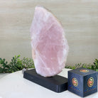 Rose Quartz Polished Slice on a Wood Base, 11" Tall #6100RQ - 039 - Brazil GemsBrazil GemsRose Quartz Polished Slice on a Wood Base, 11" Tall #6100RQ - 039Slices on Wood Bases6100RQ - 039