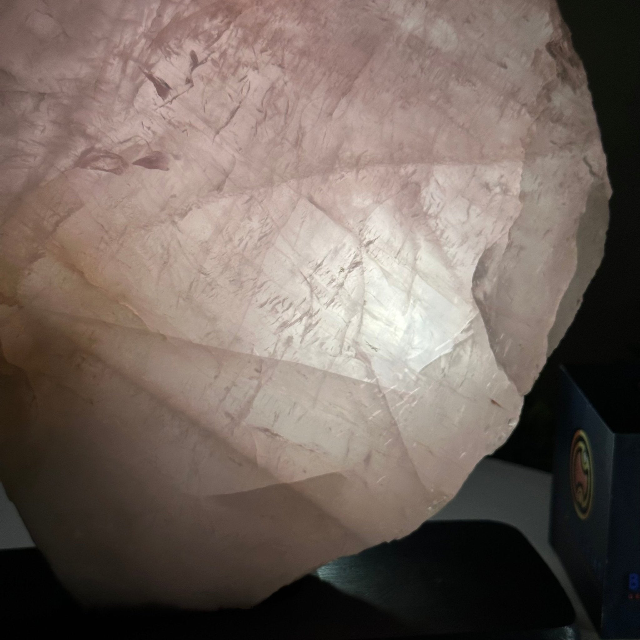 Rose Quartz Polished Slice on a Wood Base, 11" Tall #6100RQ - 039 - Brazil GemsBrazil GemsRose Quartz Polished Slice on a Wood Base, 11" Tall #6100RQ - 039Slices on Wood Bases6100RQ - 039