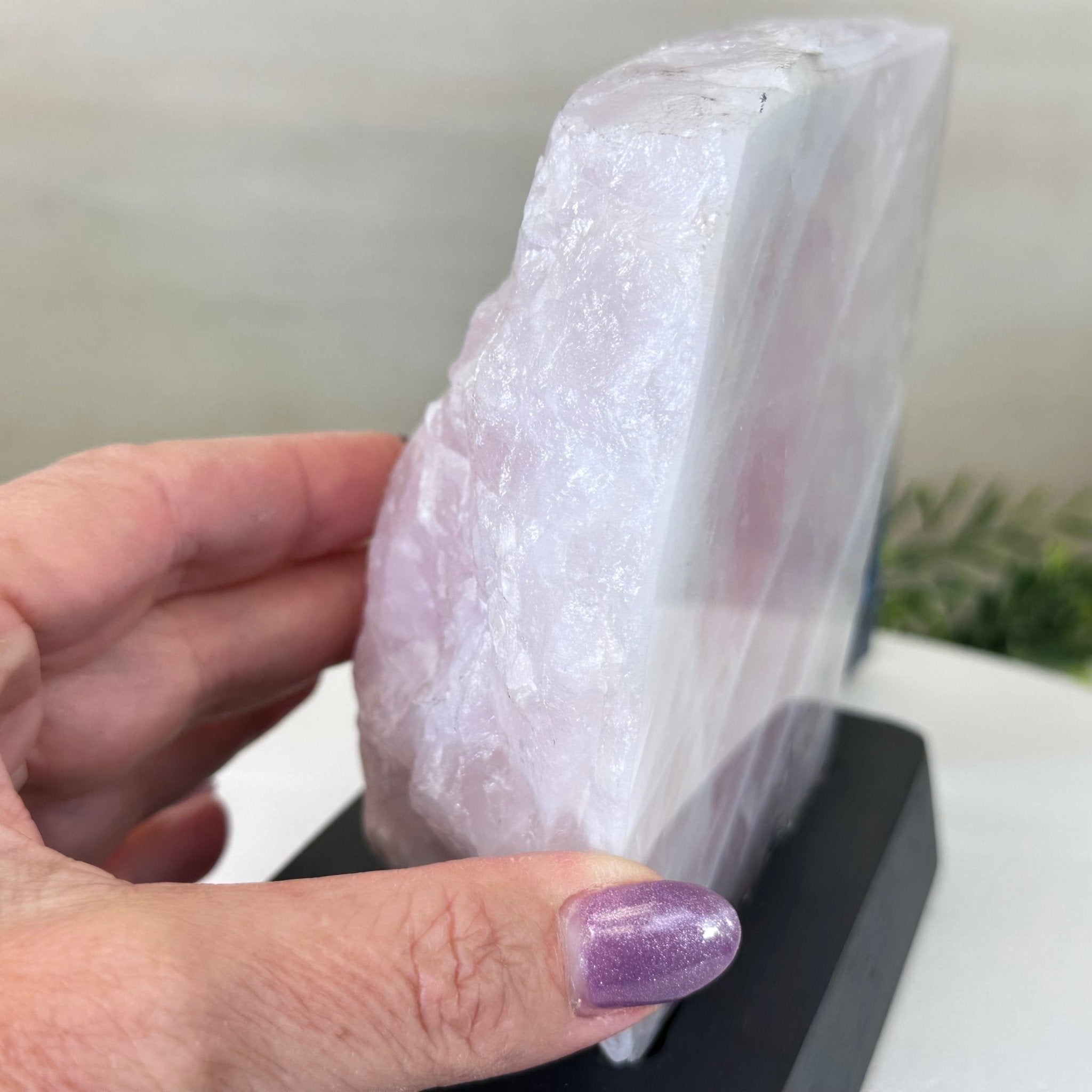 Rose Quartz Polished Slice on a Wood Base 5.5" Tall #6100RQ - 022 - Brazil GemsBrazil GemsRose Quartz Polished Slice on a Wood Base 5.5" Tall #6100RQ - 022Slices on Wood Bases