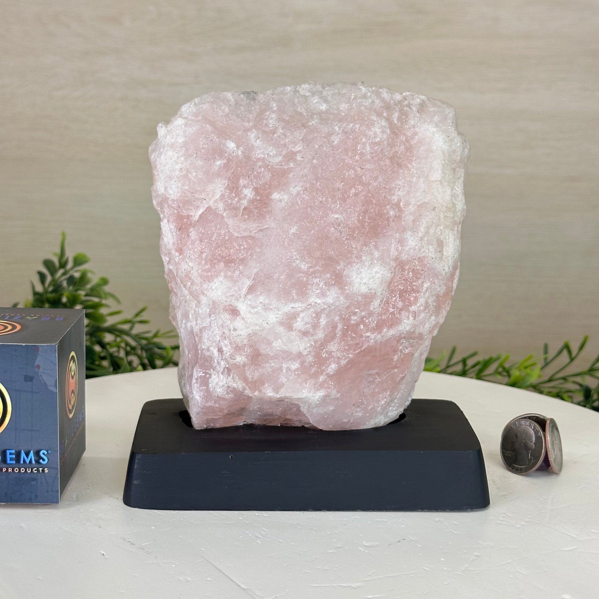 Rose Quartz Polished Slice on a Wood Base 6.5" Tall #6100RQ - 027 - Brazil GemsBrazil GemsRose Quartz Polished Slice on a Wood Base 6.5" Tall #6100RQ - 027Slices on Wood Bases6100RQ - 027