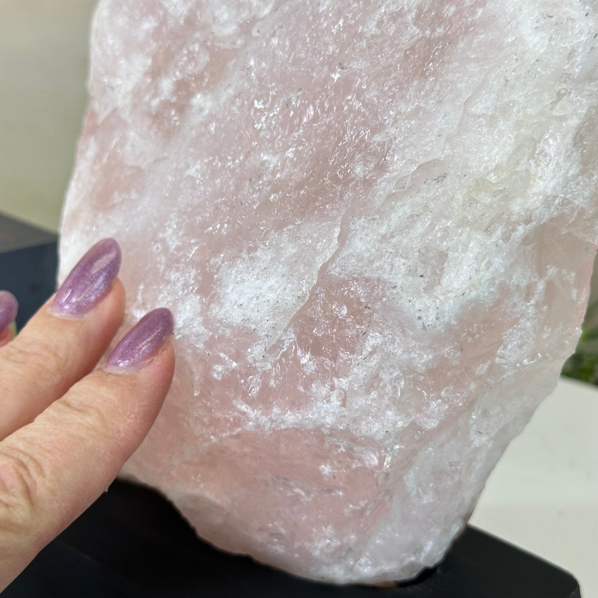 Rose Quartz Polished Slice on a Wood Base 6.5" Tall #6100RQ - 027 - Brazil GemsBrazil GemsRose Quartz Polished Slice on a Wood Base 6.5" Tall #6100RQ - 027Slices on Wood Bases6100RQ - 027